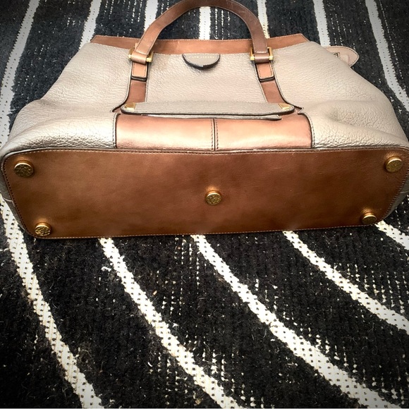 MARC JACOBS PEEBLED | DARK TAUPE AND BROWN WITH HAMMERED GOLD HARDWARE | ITALY - Picture 9 of 17